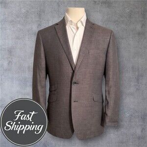 Joseph Abboud Men’s Blazer 48R Linen Sport Coat Two Button Jacket Brown Slim fit